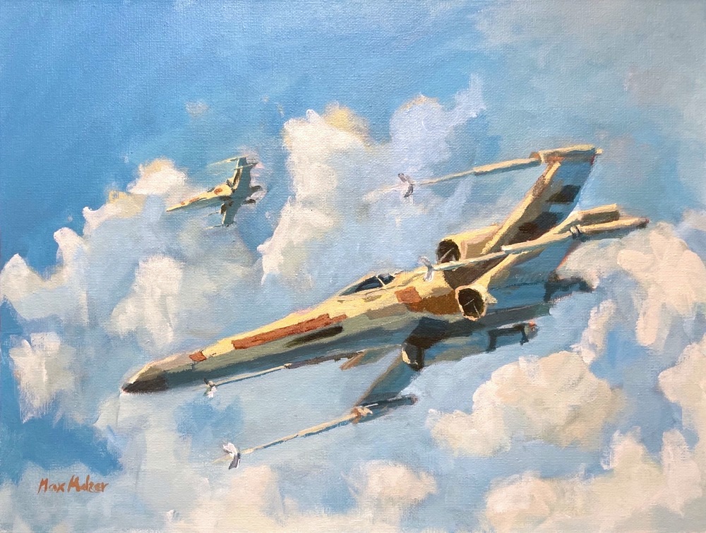 _maxmelzer's tweet image. New painting: "Red One Standing By". Acrylics on canvas board, 40×30cm
moehrenzahn.de/paintings/2023… 
#acrylicpainting #starwars #xwing