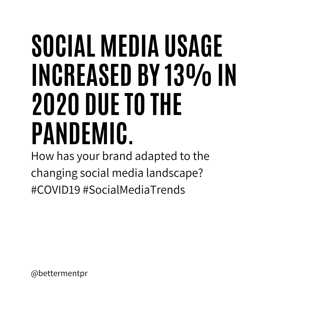 bettermentpr's tweet photo. How has your brand adapted to the changing social media landscape?

#COVID19 #SocialMediaTrends https://t.co/0AEVs57X3Q