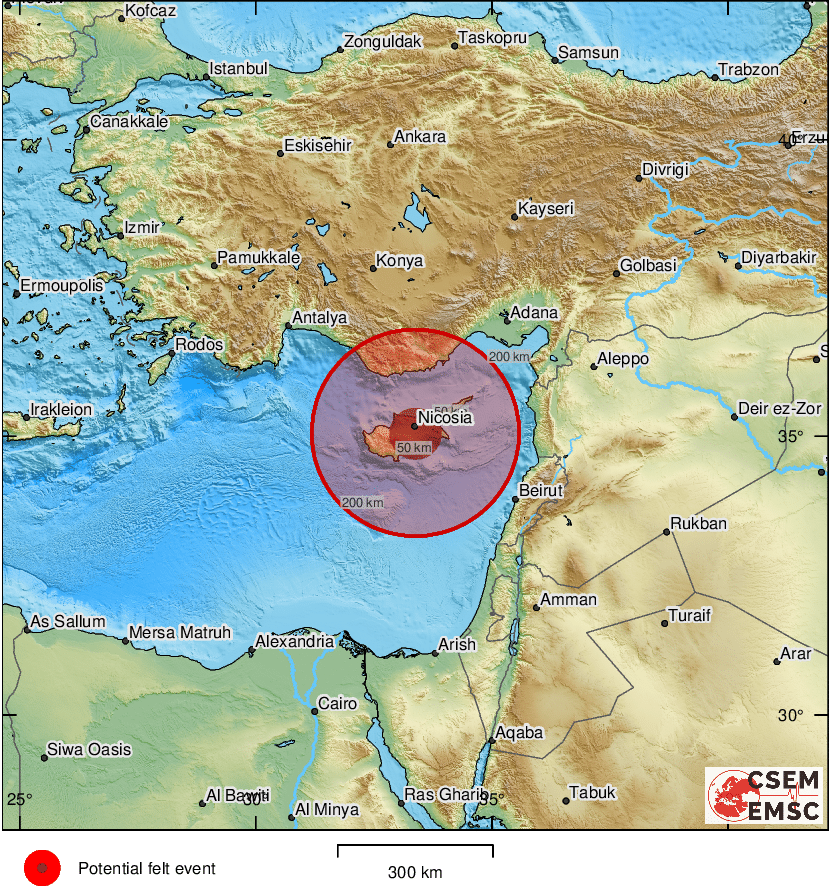 #Earthquake (#σεισμός) possibly felt 34 sec ago in #Cyprus. Felt it? Tell us via:
📱emsc-csem.org/service/applic…
🌐m.emsc.eu
🖥emsc-csem.org
⚠ Automatic crowdsourced detection, not seismically verified yet. More info soon!