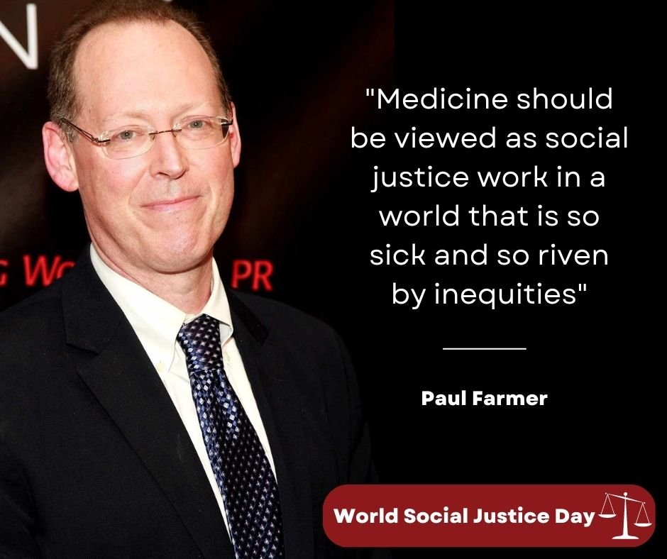 GSRH_Club_UGHE's tweet photo. World Day of #SocialJustice 

In the words of Paul Farmer, "Medicine should be viewed as social justice work in a world that is so sick and so riven by inequalities". Even as we celebrate Paul on campus this week, we all need to stay committed to health equity. 

1/2 https://t.co/0yw49CRdWn