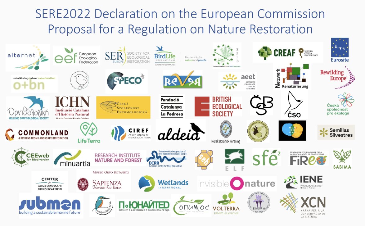 PortugalEcology's tweet photo. List of organisations supporting the #SERE2022 #Declaration on the @EU_Commission Proposal for a Regulation on #Nature #Restoration. See here @PortugalEcology from Portugal🇵🇹 #ResECO https://t.co/6J6IQZiAuD