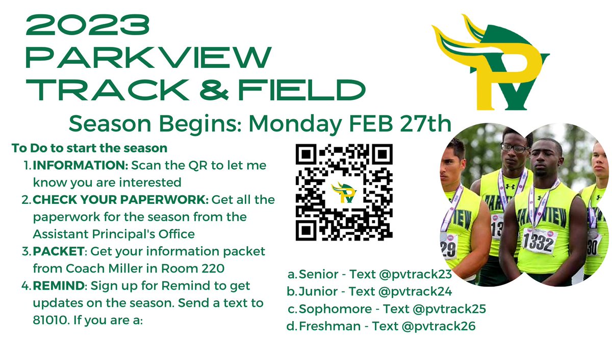 The season is approaching quickly. We have a NEW TRACK SURFACE, a NEW THROWS FACILITY, and a NEW KIT for this year. What can YOU add to this TEAM? Spread the word and get ready. Link to the Information Form docs.google.com/forms/d/e/1FAI…