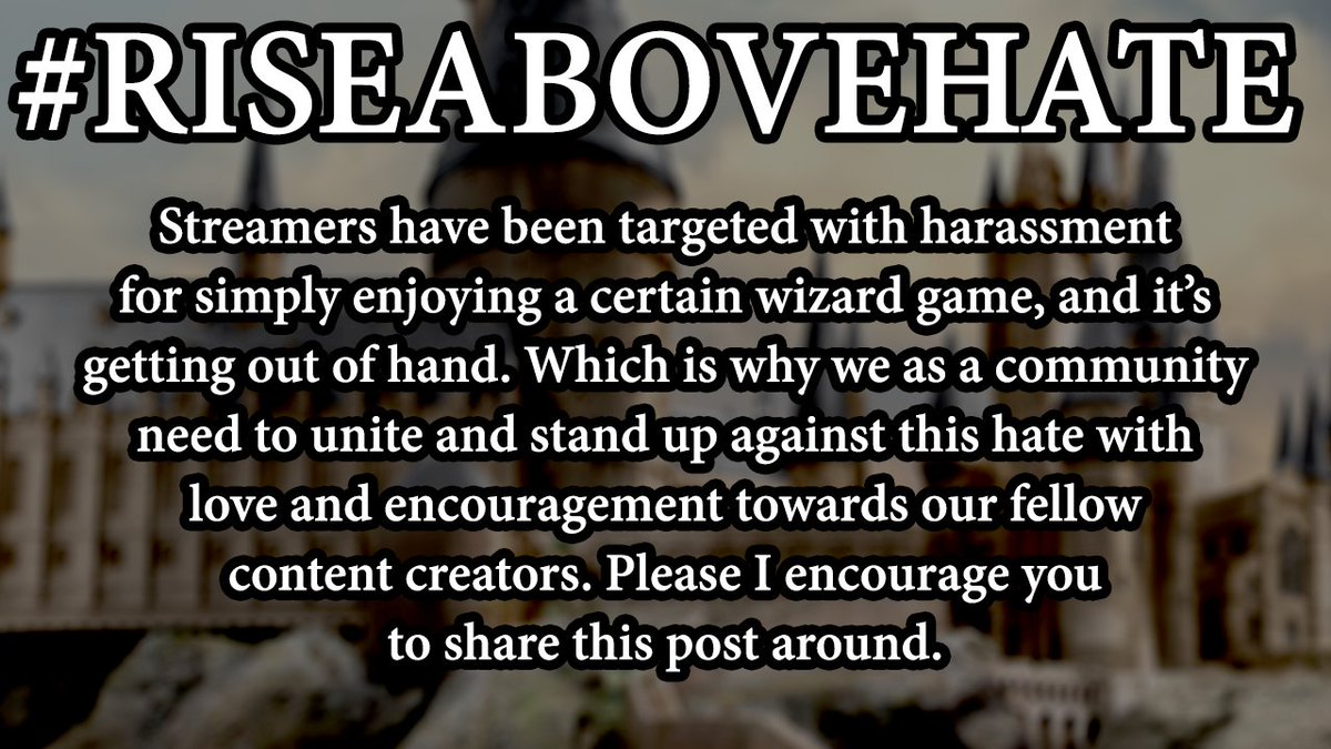 My channel has always promoted love for everyone. And I stand by this today. Therefore I am standing with everyone against the hate mob. Call me what you wish. I am simply doing what I think is right. Hatred only brings more hate. So I encourage both sides to #RiseAboveHate.