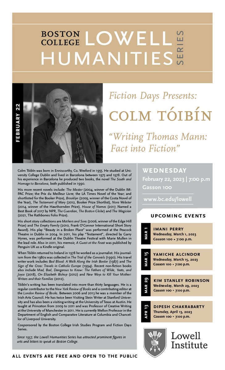 BC Lowell Humanities Series tweet media