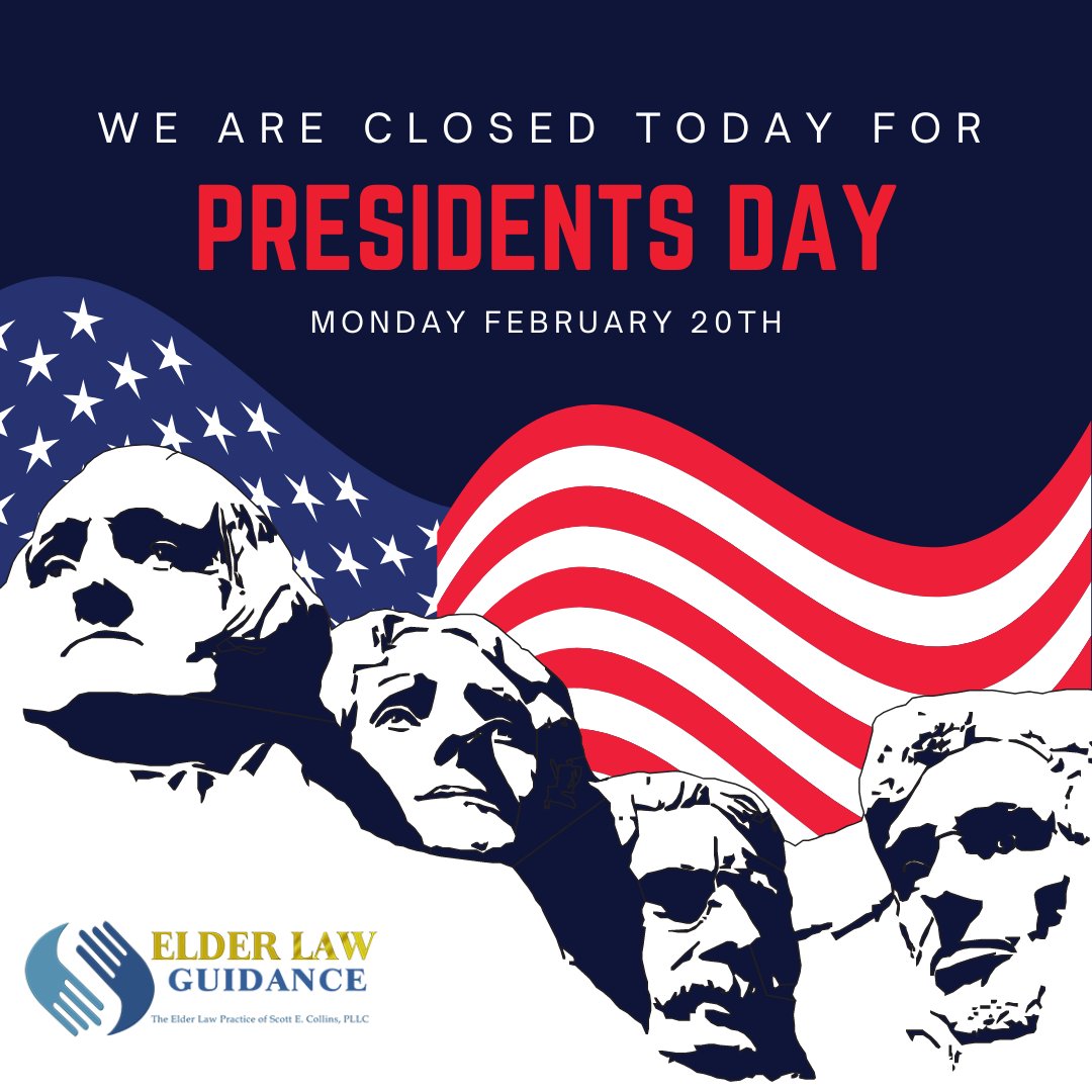 Our offices will be closed today, February 20th, for President's Day. . . . #Richmondkylawyer #Kentuckylawyer #Madisoncountykylawyer #elderlawlawyerrichmondky #elderlawlawyerky #elderlawlawyermadisoncountyky #ElderLawGuidance #lawyer #elderlawlegaladvice #elderlaw