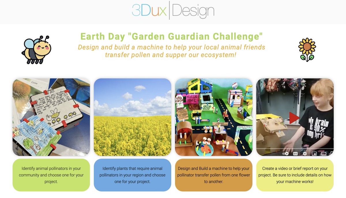 3Duxdesign's tweet photo. get ready for Earth Day with the next 3DuxDesign "Garden Guardian" challenge #STEMeducation #stemteacher #makerspace #scienceteacher #engineeringkids #SDGs https://t.co/mnnIesVDtZ https://t.co/0e5iELSMub