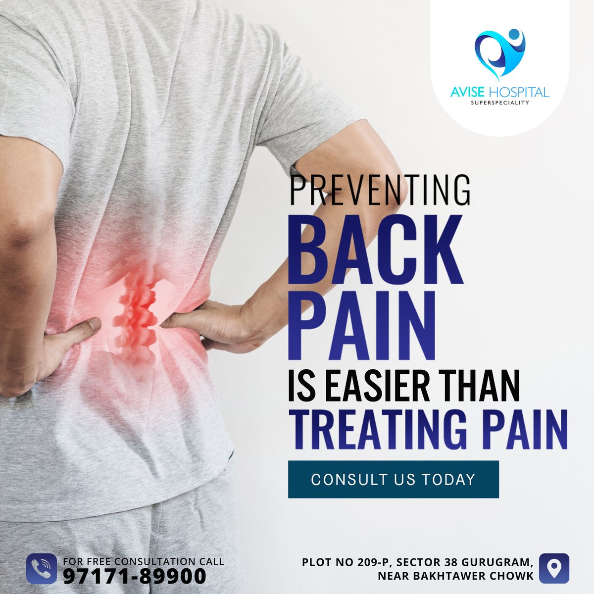AviseHospital's tweet photo. Small things count.
Don't bear the pain anymore!

𝗖𝗮𝗹𝗹 𝗼𝘂𝗿 𝗲𝘅𝗽𝗲𝗿𝘁𝘀 𝗮𝘁 𝗔𝘃𝗶𝘀𝗲 𝗦𝘂𝗽𝗲𝗿𝘀𝗽𝗲𝗰𝗶𝗮𝗹𝗶𝘁𝘆 𝗛𝗼𝘀𝗽𝗶𝘁𝗮𝗹. 
Book an appointment Now : +91 9717189900
 #treatment #BackPain #Pain #TreatingPain https://t.co/prEguMARp4