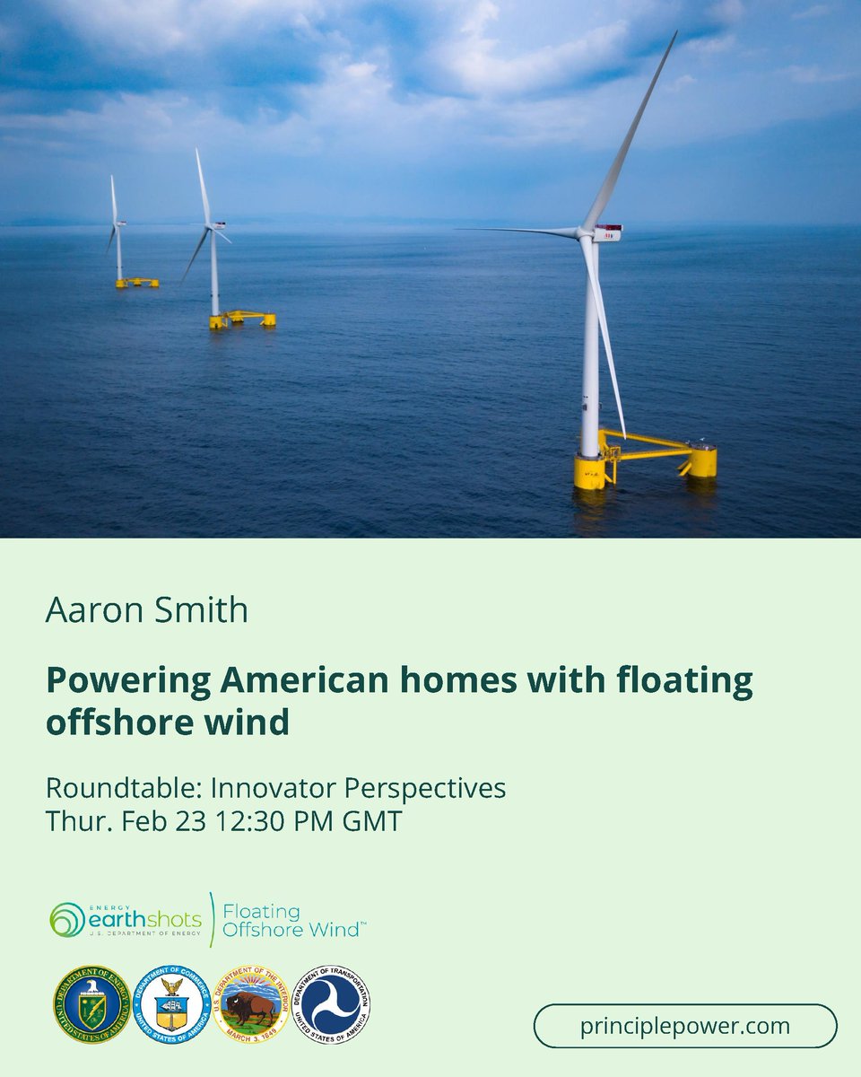 Principle Power (@principlepower) on Twitter photo 🌐 How do we leverage the full potential of floating offshore wind globally?
Register here to follow Aaron and other industry leaders this week:
WFO: register.gotowebinar.com/register/55137…
FOSWSummit: forms.office.com/pages/response…
#windfloat #offshorewind #netzero #energytransition #floatingwind 🌐 How do we leverage the full potential of floating offshore wind globally?
Register here to follow Aaron and other industry leaders this week:
WFO: register.gotowebinar.com/register/55137…
FOSWSummit: forms.office.com/pages/response…
#windfloat #offshorewind #netzero #energytransition #floatingwind