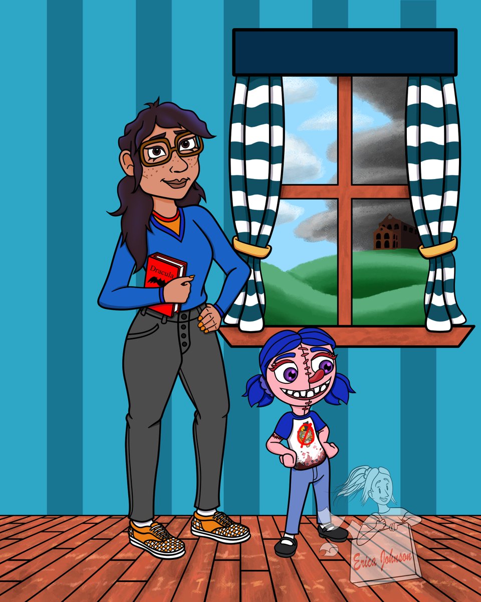 ekj_art's tweet photo. I finally finished this! My take on Scout with legs and another character I designed as a possible character and possible daughter of Harper in the present day of Hello Puppets.
#hellopuppets #hellopuppetsmidnightshow #hellopuppetsscout #scoutprime #hellopuppetsoc https://t.co/YwFU55JApE