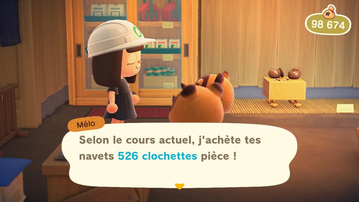 Vaness_ACNH's tweet photo. Voici mon cours du navet actuellement ! Si quelqu'un veut passer et a la gentillesse de me donner quelques clochettes ça serait gentil 🥲
#ACNH #AnimalCrossingNewHorizons https://t.co/PlIED7990a