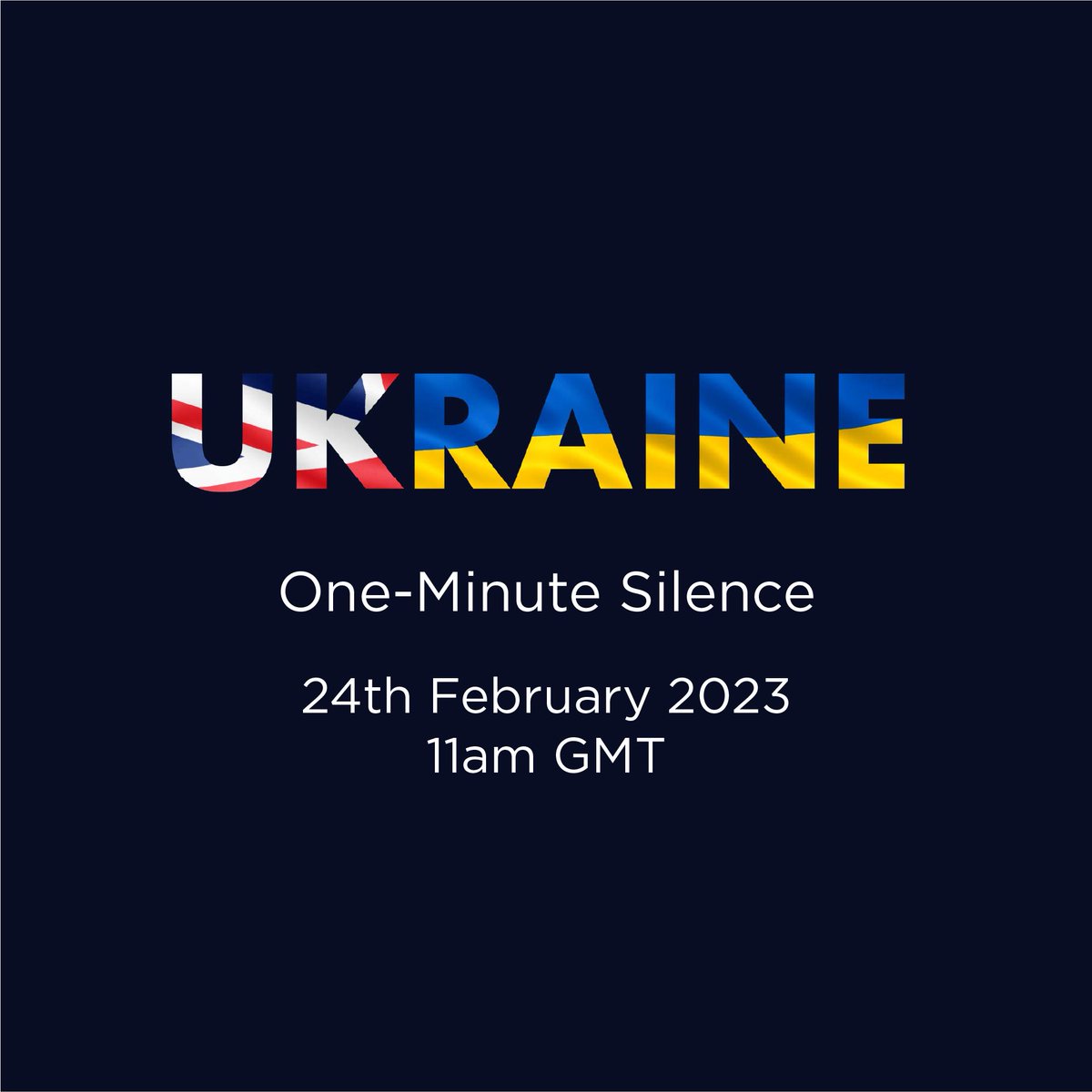 DCMS's tweet photo. The UK continues to #StandWithUkraine

On Friday a moment of silence will be held to mark one year since Russia’s full-scale invasion of Ukraine.

Prime Minister @rishisunak will lead the nation in silence, paying tribute to the courage of the Ukrainian people. https://t.co/5Z6iLtIpw9