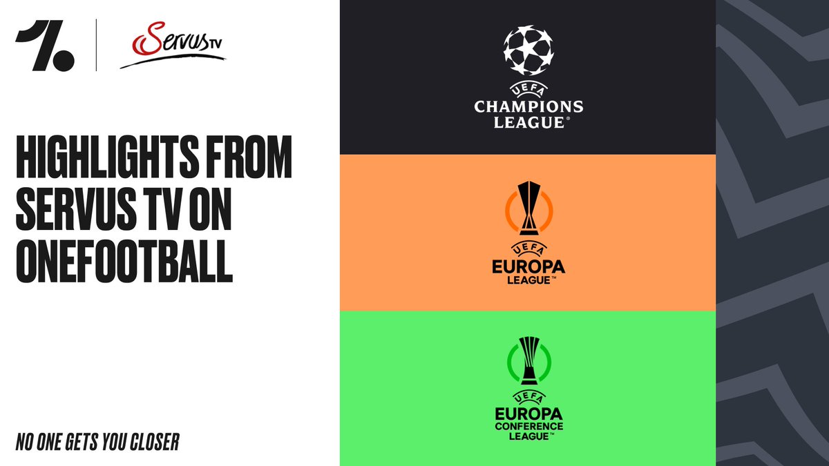 🚨New deal alert!🚨 @OneFootball is now delivering highlights of every UEFA Champions League, Europa League and Europa Conference League game to fans in Austria, via ServusTV. From the knockouts to the finals – catch the best of the action on OneFootball🏆 #NoOneGetsYouCloser