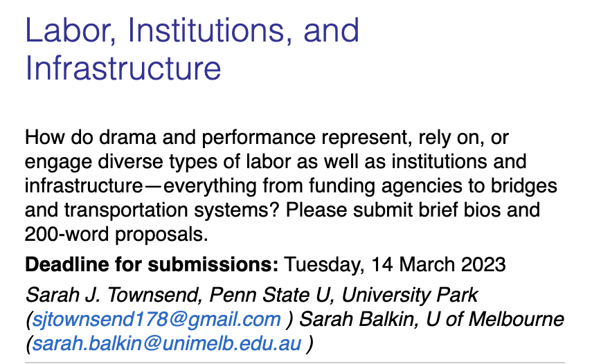 StuckinPAtuck's tweet image. Cfp for #MLA2024 in Philly: Send me something good, folks - the Drama &amp;amp; Performance Forum is planning a rousing happy hour!