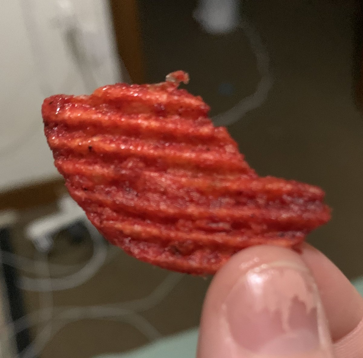 amerahaames's tweet photo. My favorite part of the #NBAAllStar game was my discovery of blood covered @RUFFLES brand chips discarded on the sidewalk which I will be storing in a time capsule under my bed for the coming years. https://t.co/sTotTamLSO