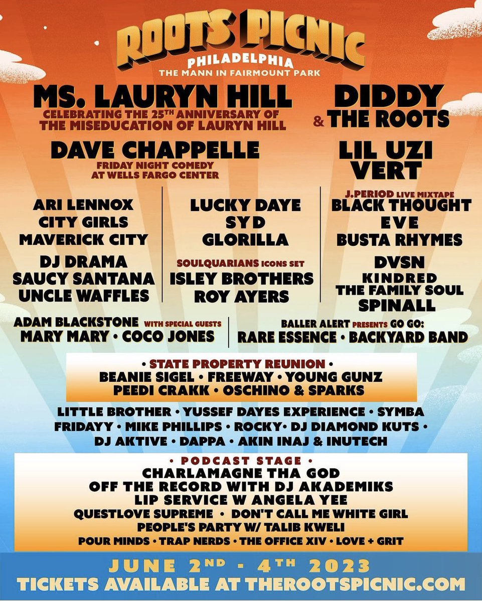 The #RootsPicnic 3 days of Black Culture #Comedy #musis <a href="/LiveNation/">Live Nation</a>