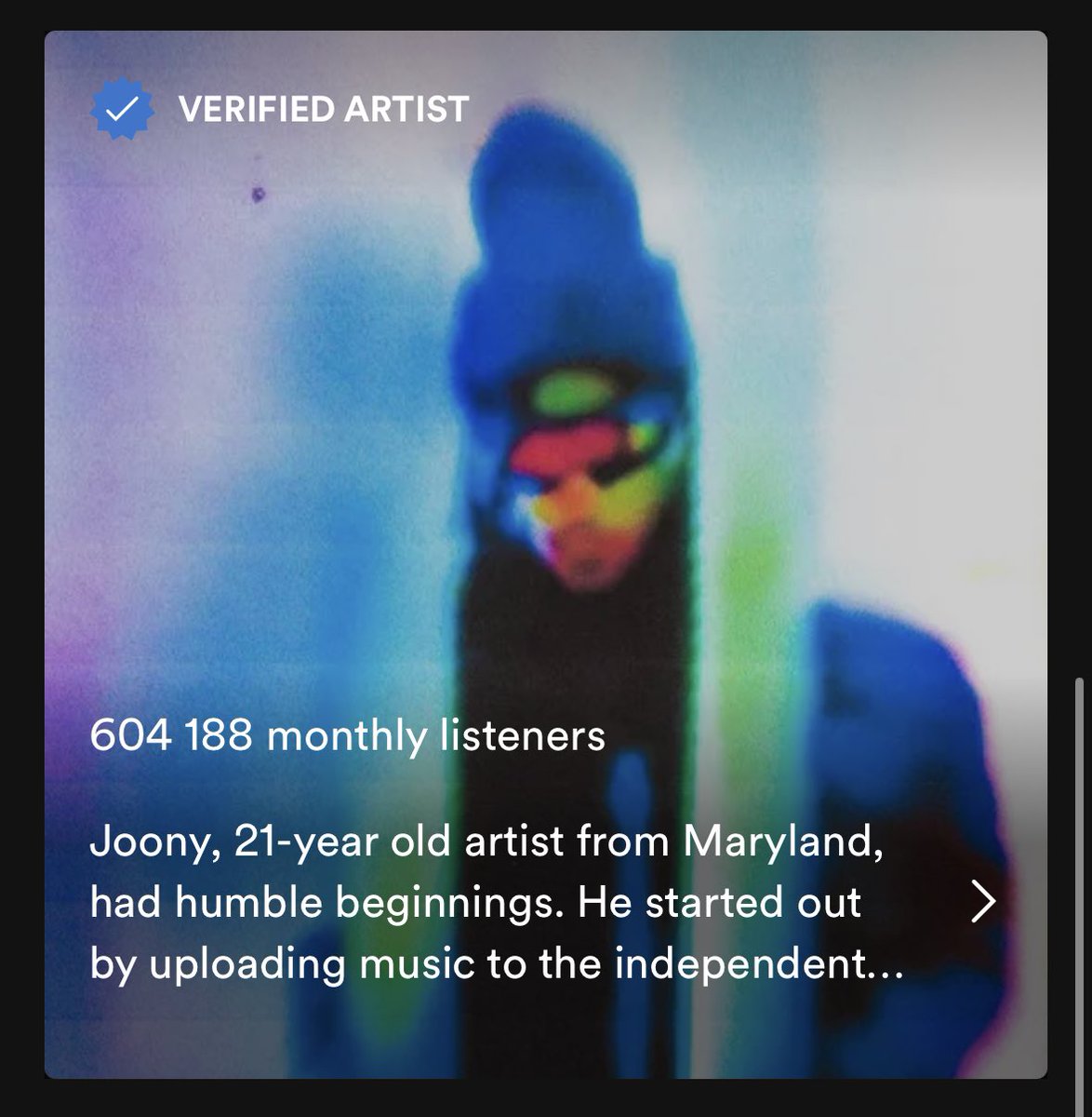 Spotify profile picture artwork for Joony