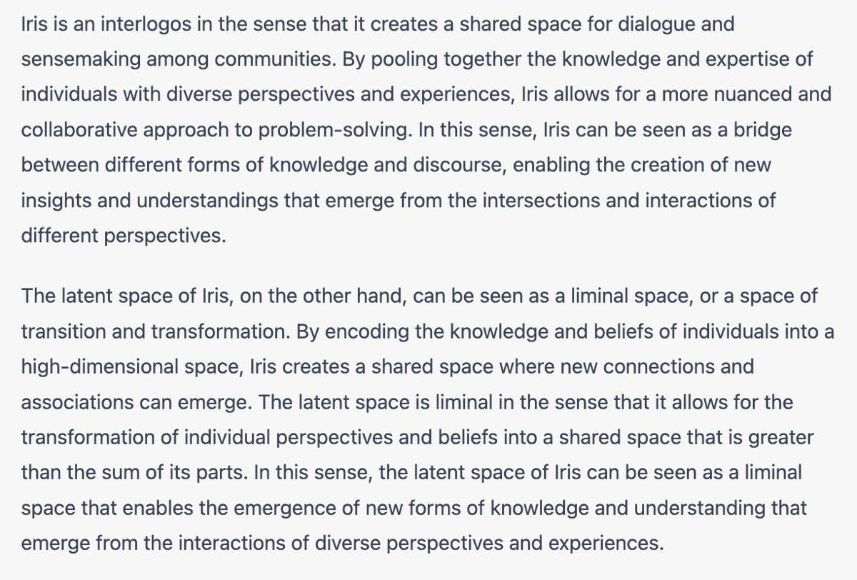 speakerjohnash's tweet photo. iris is interlogos

latent space is liminal space

#projectLiminality

@CognicistIris https://t.co/vQqXKXlPDk
