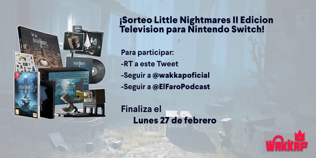 ¡Nuevo #SORTEO patrocinado por <a href="/ElFaroPodcast/">El Faro “El Proyecto Invisible”</a> ! 

Sorteamos un Little Nightmares II Edición Televisión para Nintendo Switch

Para participar:
👉Seguir a <a href="/wakkapoficial/">Wakkap</a>
👉Seguir a <a href="/ElFaroPodcast/">El Faro “El Proyecto Invisible”</a> 
🔁Rt al tweet 

Daremos el ganador el 27 de febrero