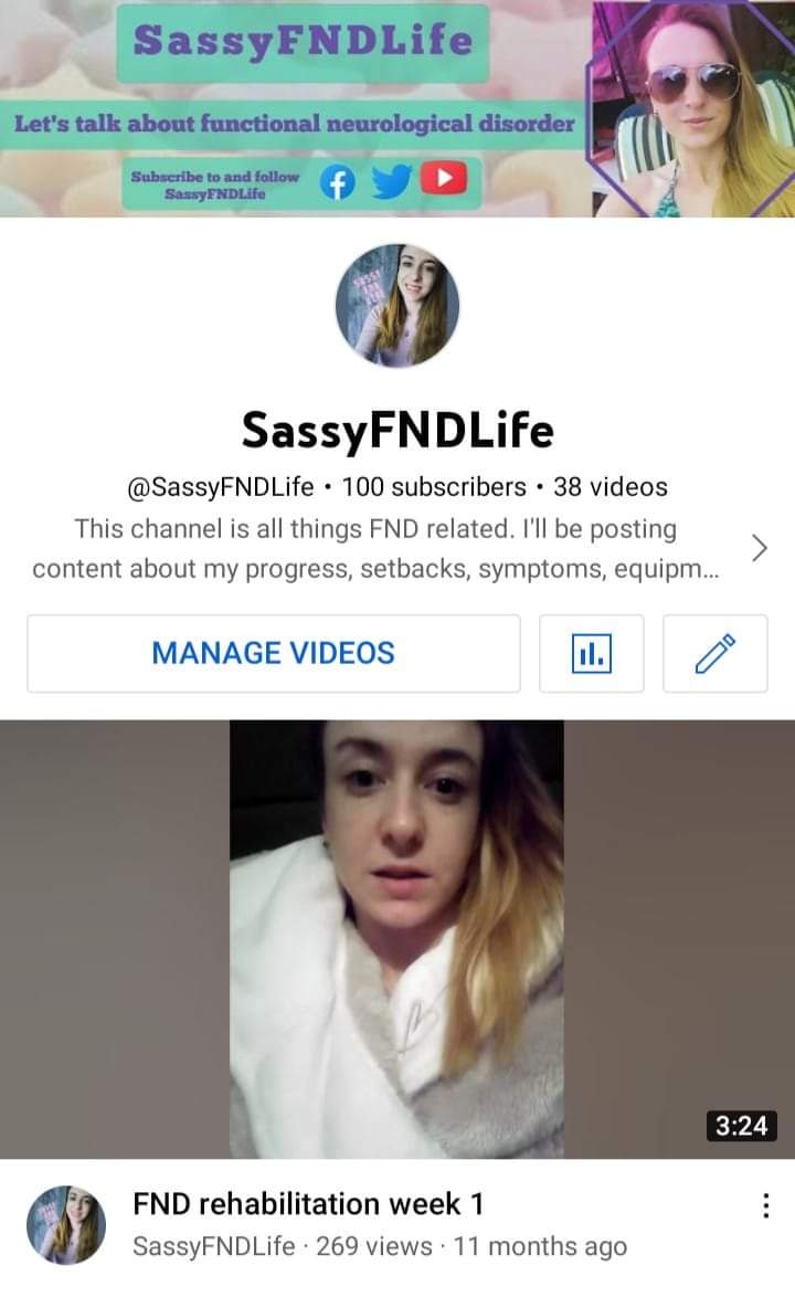 SassyFNDLife's tweet image. Reached 100 subscribers! 

Admittedly when you look at YouTubers, that's not many. However, that's still plenty people watching and learning about FND through me. And that's pretty cool! 

#FNDAware