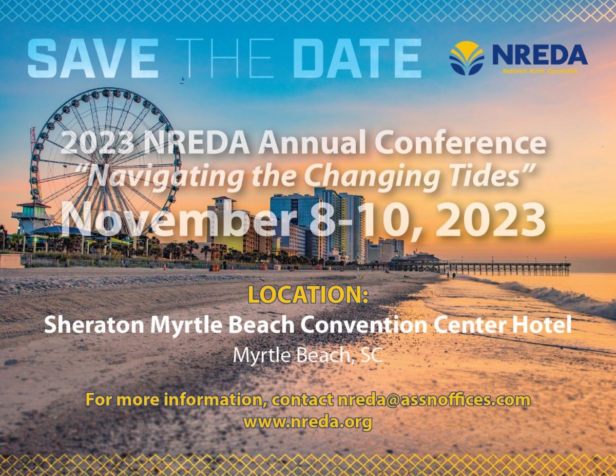 NREDAnews's tweet photo. ๐ SAVE THE DATE!
We are excited for the #NREDA 2023 Annual Conference that will take place November 8-10 at the Sheraton Myrtle Beach Convention Center Hotel in Myrtle Beach, SC!
For more info, contact nreda@assoffices.com
#NREDATakesMYR #NREDATakesMB #EconomicDevelopment https://t.co/xvgy1wCEFM
