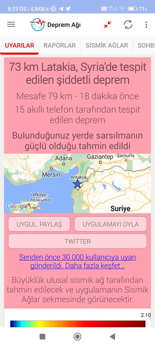 Deprem ağı uygulamasını indirin.
Depremden 13 saniye önce uygulama haber verdi ve üst kattan inecek vaktim oldu.
