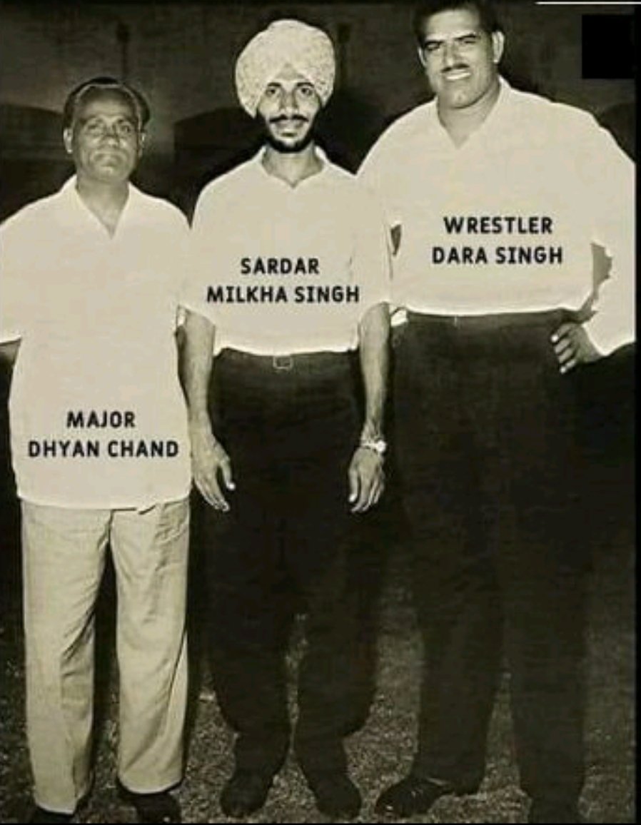 Rarest of the rare pictures! 
#majordhyanchand #milkhasingh #darasingh #India #famous #sports #sportsmem #Indians #famousindian #picoftheday