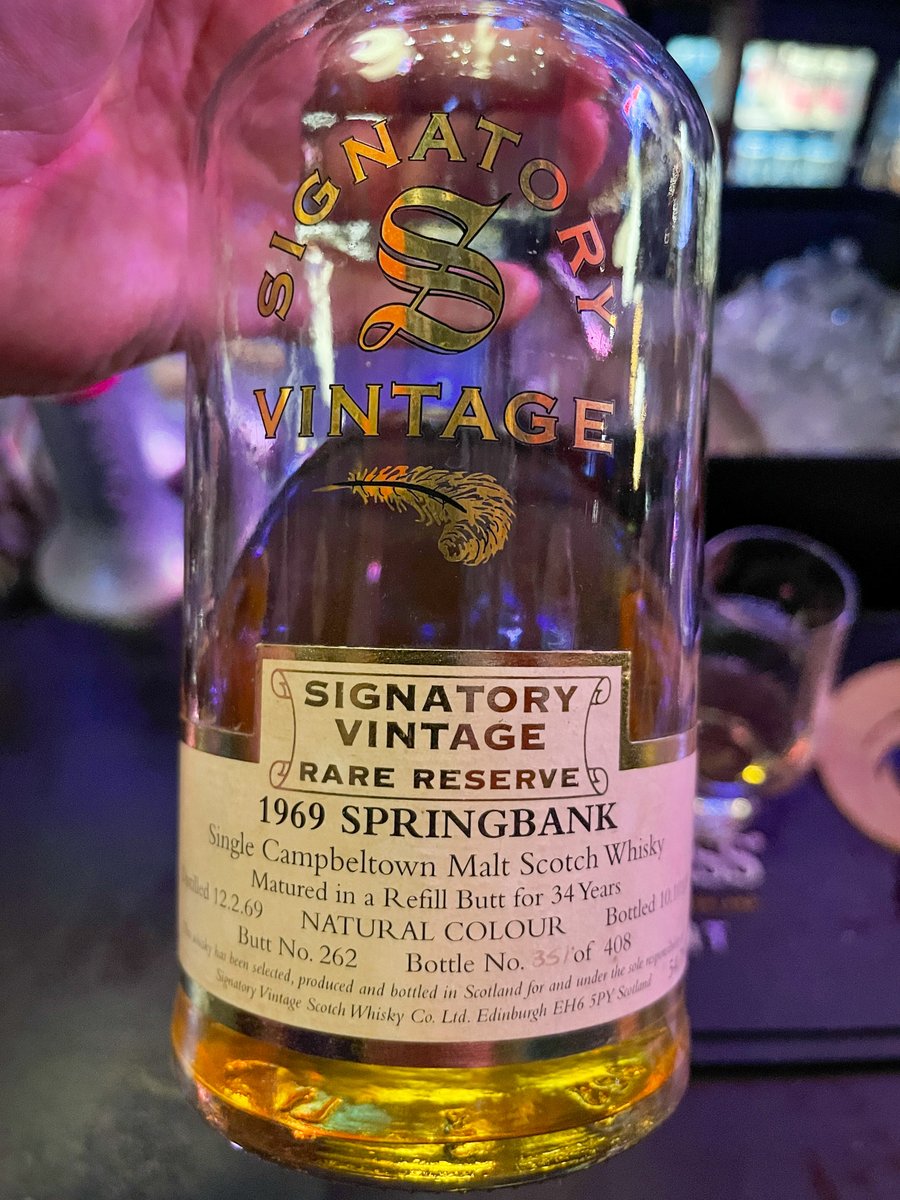 MoreDrams's tweet photo. A few weeks ago was @Coldorak 's birthday and he treated himself to two very old @Springbank1828, a distillery we hadn't covered yet: their latest official 30yo, and a 1969 bottled in 2003 by @SignatoryWhisky. Read his thoughts here: https://t.co/hCjyouCyMk https://t.co/G58ULqCeEQ