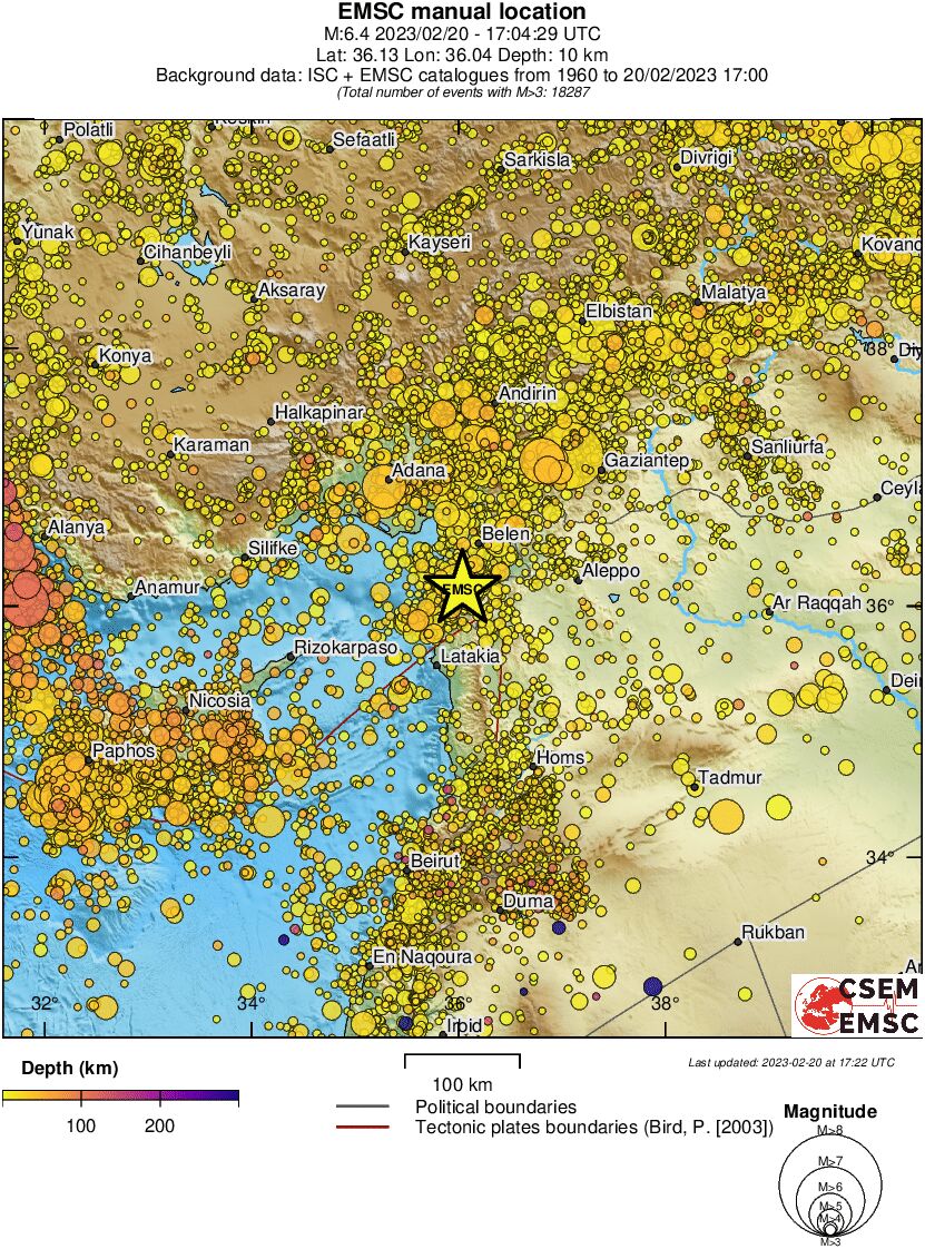 EMSC on Twitter "🔎 Regional instrumental seismicity in TurkeySyria