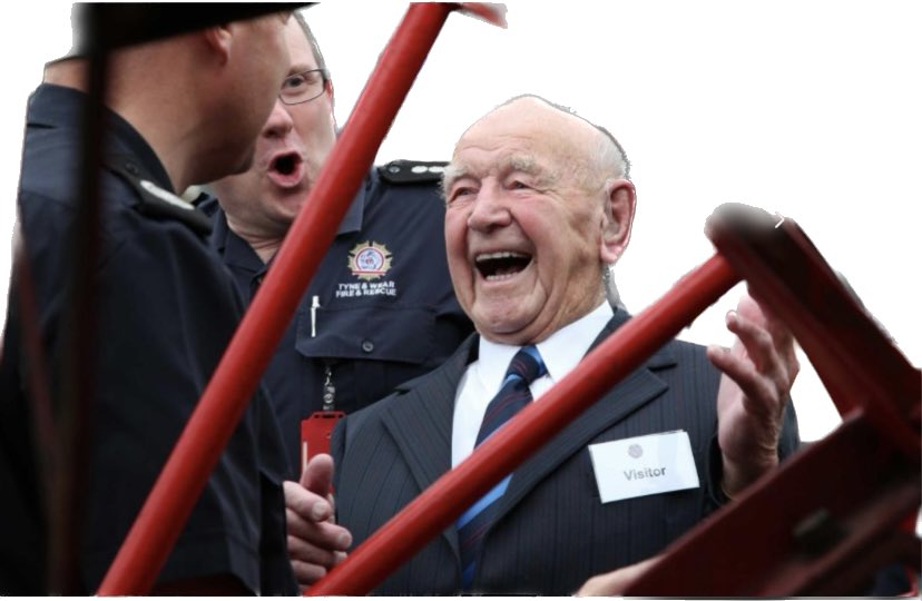 9 years ago Joe Dixon gave us the honour to meet him at our HQ when celebrating his 100th birthday, Joe died recently at the age of 109, the oldest former Firefighter in the world, today his family lay him to rest, a big part of the fire service family will be missed by so many
