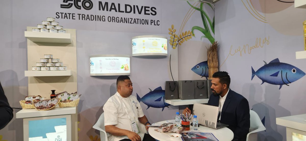 stoplc's tweet photo. We're super excited to share some exclusive photos of our stall at the #Gulfood, showcasing our products from Maldives Tuna to our Choice brand condensed milk, cooking oil and many more. Don't miss the chance to meet us in person at the Dubai World Trade Center from Feb 20 -24th. https://t.co/oTKl8ntba9