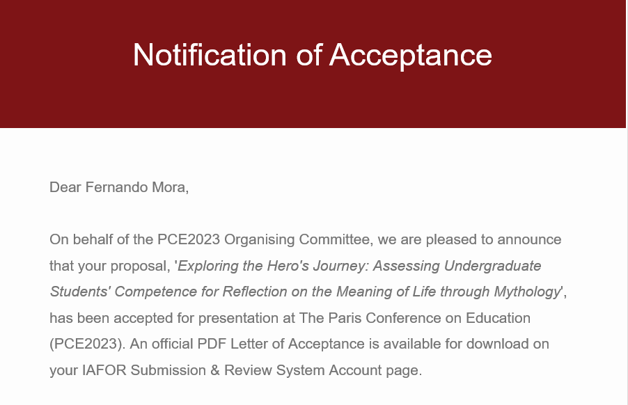 feromd's tweet photo. Siempre sí aceptaron el paper en el que estoy trabajando para presentarlo en The Paris Conference on Education (PCE) 2023....

Ahora a buscar cómo costear la asistencia 🙃🙃🙃 https://t.co/ng8OKYNO48