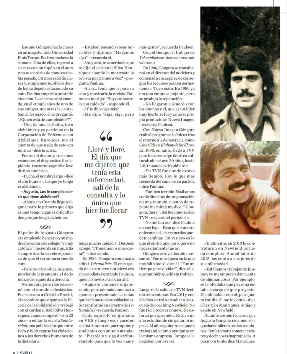 Revista_Sabado's tweet photo. Del Archivo de #Sábado:  A propósito del premio en Sundance al documental "La Memoria Infinita" de Maite Alberdi, volvemos a compartir el reportaje "El Mapa de los Recuerdos de Augusto Góngora", publicado en 2018. https://t.co/LdSXMYJRnZ