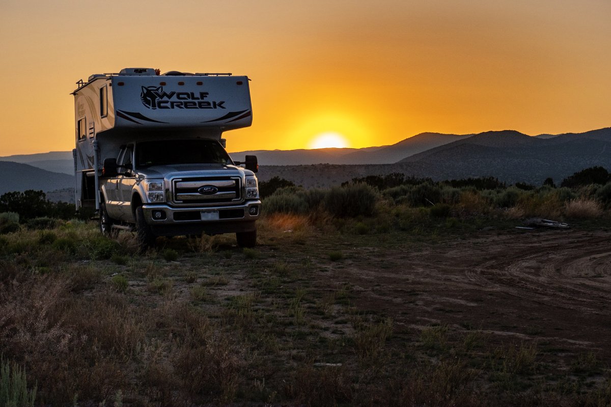 TruckCamperMag's tweet image. “We were visiting beautiful Ojo Caliente Hot Springs in NM and preferred to #boondock. There were several #boondocking options in the nearby Carson NF with no one else around and sweeping views. The land there is quite magical.” - Kris Cassidy, @ford F350, Wolf Creek 840
