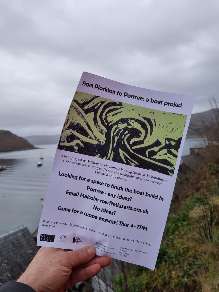 Looking for a space to finish the #Portree St Ayles Rowing Skiff from April. Any ideas? 

#Portree #Isleofskye #Communityboatbuild #fromplocktontoportree 

<a href="/skyeatlas/">ATLAS Arts</a> <a href="/CultureColSco/">Culture Collective</a> <a href="/SEALLEventsSkye/">SEALL Events</a> <a href="/OfficialSCRA/">SCRA - Scottish Coastal Rowing</a>