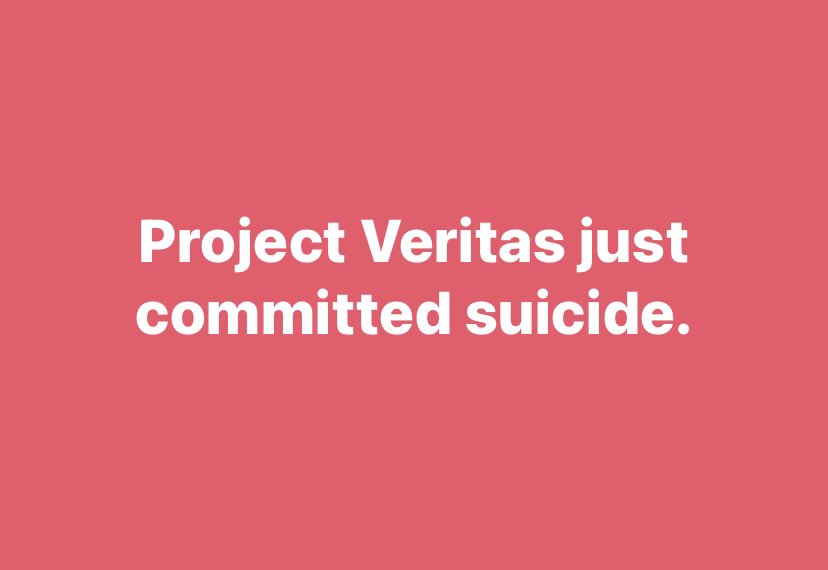 R.I.P. #ProjectVeritas . 

Very bad move removing #JamesOkeefe . 😡👎

#IStandWithJamesOkeefe