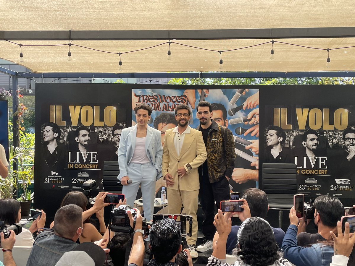 🎶 Segunda conferencia del día… con <a href="/ilvolo/">Il Volo</a>, que presenta nuevo disco, “Tres voces, un alma”… y ofrecerá tres conciertos en México 🇲🇽 
🎤 21 de marzo en el Añ<a href="/AuditorioMx/">Auditorio Nacional</a> 
🎵 23 de marzo en Arena Monterrey 
🎼 24 de marzo en <a href="/AuditorioTelmex/">Auditorio TELMEX</a>