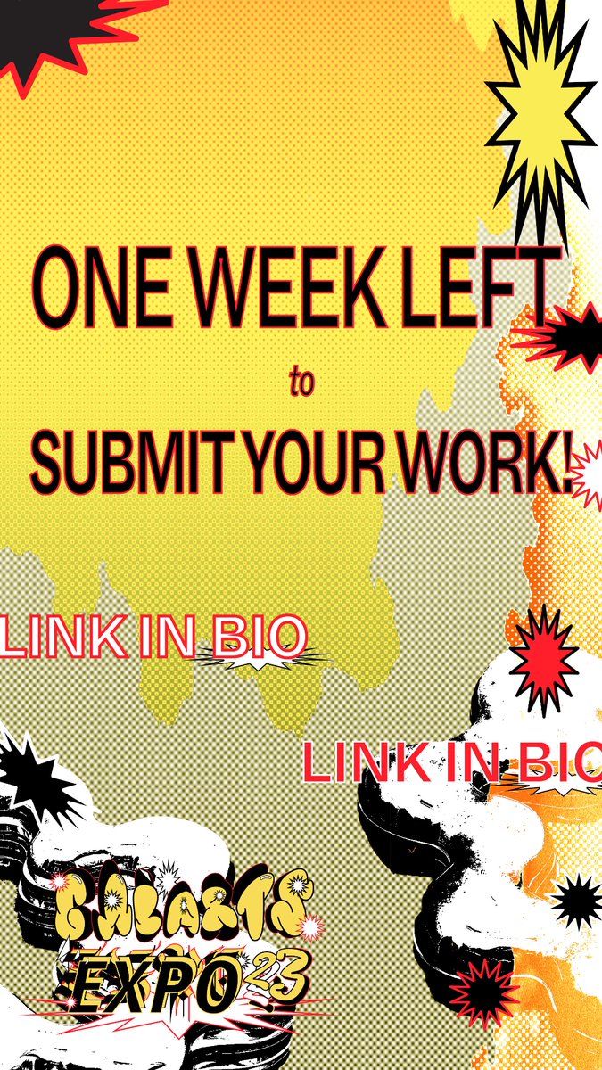 CalArtsExpo's tweet photo. Just one more week to apply for #CalArtsExpo23! Don't wait - submit today! More info and submission link at https://t.co/JOlxxKEm2l https://t.co/z4x4jqruP7