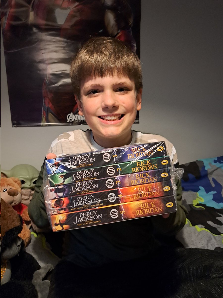 @rickriordan Ayrtons happy a new series and a new author to try. Recommended by his favourite librarian Hazel @TorquayLib they didn't have them in they have reserved them but couldn't wait so mummy ordered them. He is so excited to start his journey.