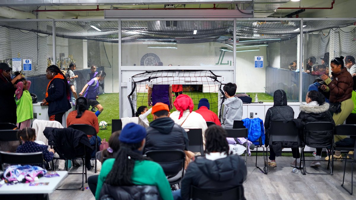 Football for Equality at the SBU Clubhouse today! Action on the field at our girls community soccer event is 💥 So fun to see our SBU Academy girls leading the next generation.

Thank you, <a href="/SportsBraProjec/">TheSportsBraProject</a> for equipping us with important resources for our community!