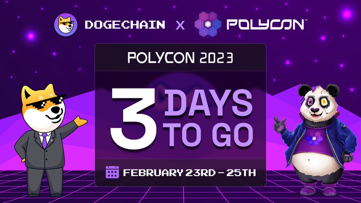 DogechainFamily's tweet photo. Are you excited yet, frens? Only 3 days until #POLYCON2023 opens its doors! 🐶🤝🐼
Dogechain builders are working hard on their exhibits, so make sure you come and visit from Feb 23 - 25.
Get tickets here, starting at 10 $MATIC 🎫 https://t.co/mzbAzVRpgb
#Doge https://t.co/9cFjI8EJrD