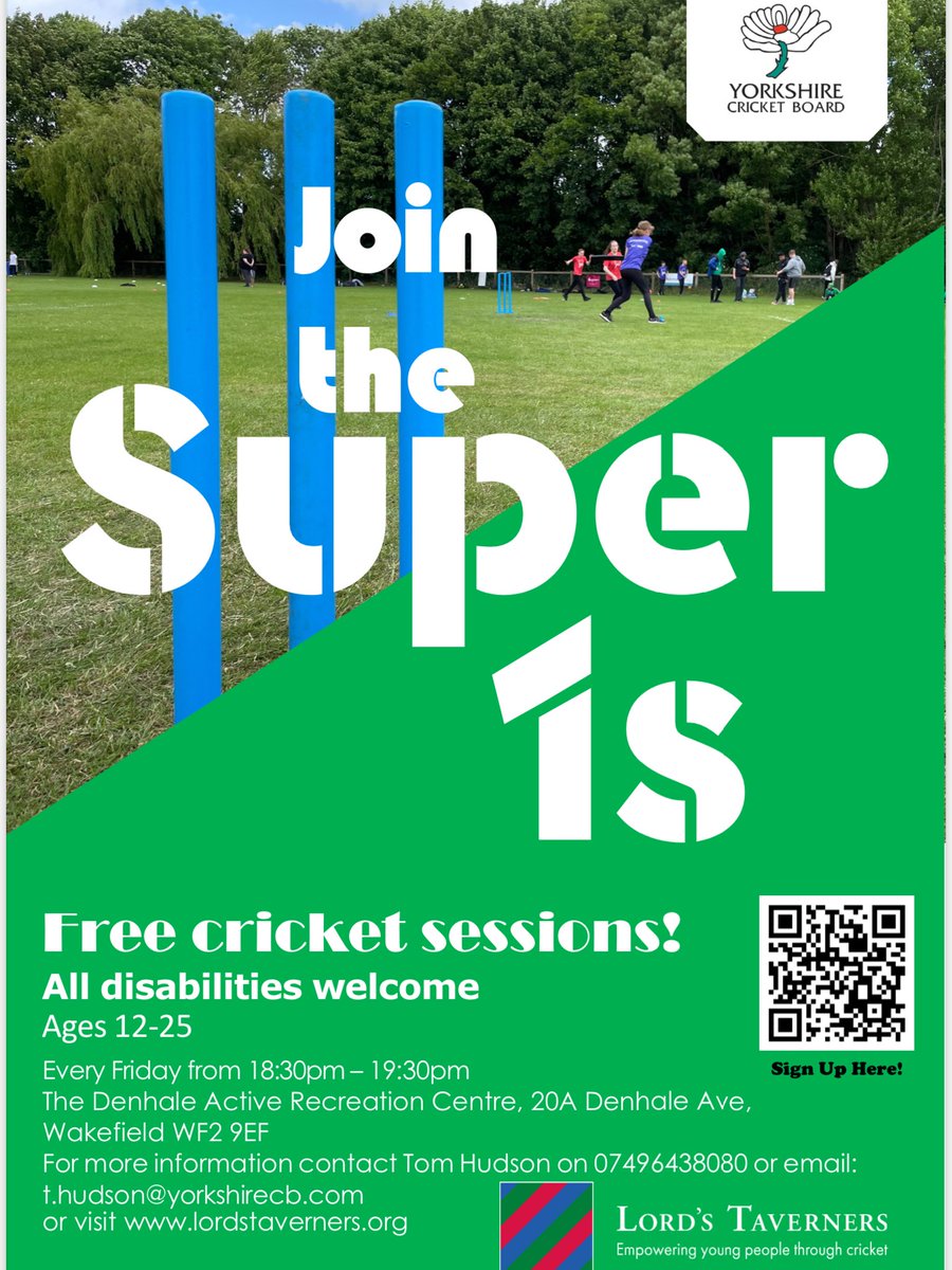 Yorkshire Disability Cricket (@ycccdisability) on Twitter photo 🚨NEW SUPER 1S HUB ALERT 🚨
People of Wakefield, we are please to announce a new Super 1s Hub Starting Friday 10th March 6:30-7:30.
Come along to start your cricket journey. It’s free after all 🏏
<a href="/DisSportYorks/">DisabilitySportYorks</a> <a href="/Yorkshirecb/">Yorkshire Cricket Board</a> <a href="/YorkshireCCC/">Yorkshire CCC</a> 🚨NEW SUPER 1S HUB ALERT 🚨
People of Wakefield, we are please to announce a new Super 1s Hub Starting Friday 10th March 6:30-7:30.
Come along to start your cricket journey. It’s free after all 🏏
<a href="/DisSportYorks/">DisabilitySportYorks</a> <a href="/Yorkshirecb/">Yorkshire Cricket Board</a> <a href="/YorkshireCCC/">Yorkshire CCC</a>