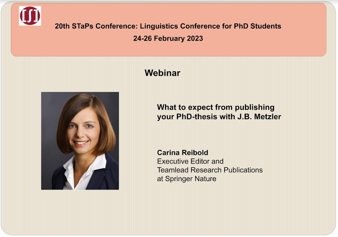 Staps20Conf's tweet photo. Please do not miss our conference. We have a webinar on publishing :))
The registration for the conference is now open: https://t.co/b97hjzMZ8D
#staps20 #phdstudents #linguistics https://t.co/IGmkzGMvB1