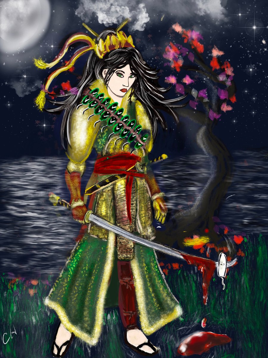 Meet Samurai Sammi, designed by <a href="/CynthiaEHansen/">CE Hansen Author -</a> 
Honorable in the moonlight and a fearless warrior for your wallet. Proceeds to <a href="/periodmovement/">PERIOD.</a>  
Pick her up here:
loopexchange.art/collection/onn…