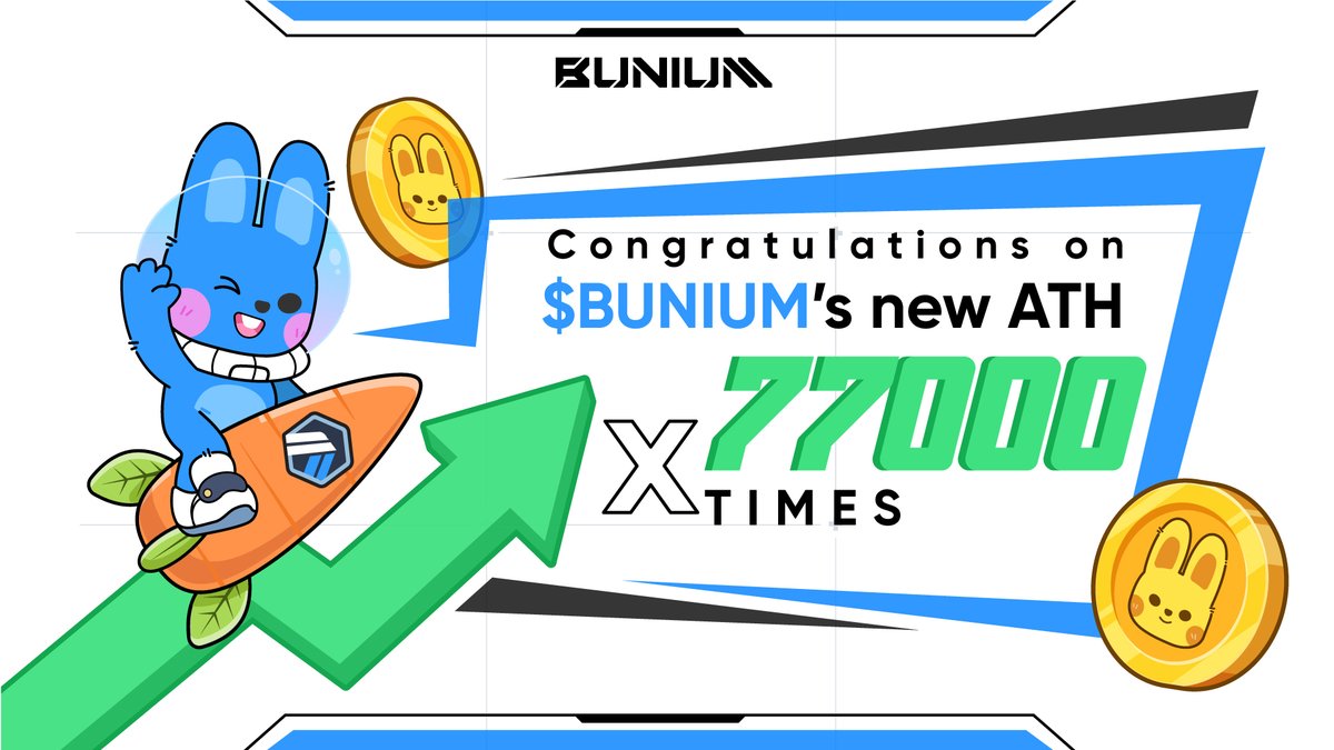 0xbunium's tweet photo. $BUNIUM has been successfully listed on #CamelotExchange and reached ATH of x77,000 times!!
Unbelievable! Amazing! Congrats to those who own $BUNIUM!!! https://t.co/16dpx95LXz