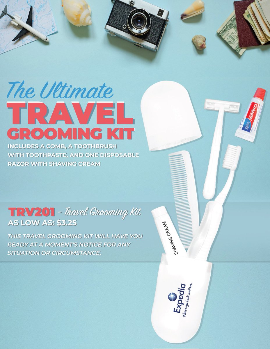 TratnikK's tweet image. #Traveling ✈️ means packing items that are absolutely necessary 💯 and don't hog space 🎒 This #GroomingKit has everything you need 🪒🪥  It's perfect for #barbers 💈#salons 🏫 #travelagency 🏪 Adding your #companylogo assures you that your #promotionalproducts will be seen 👀 by