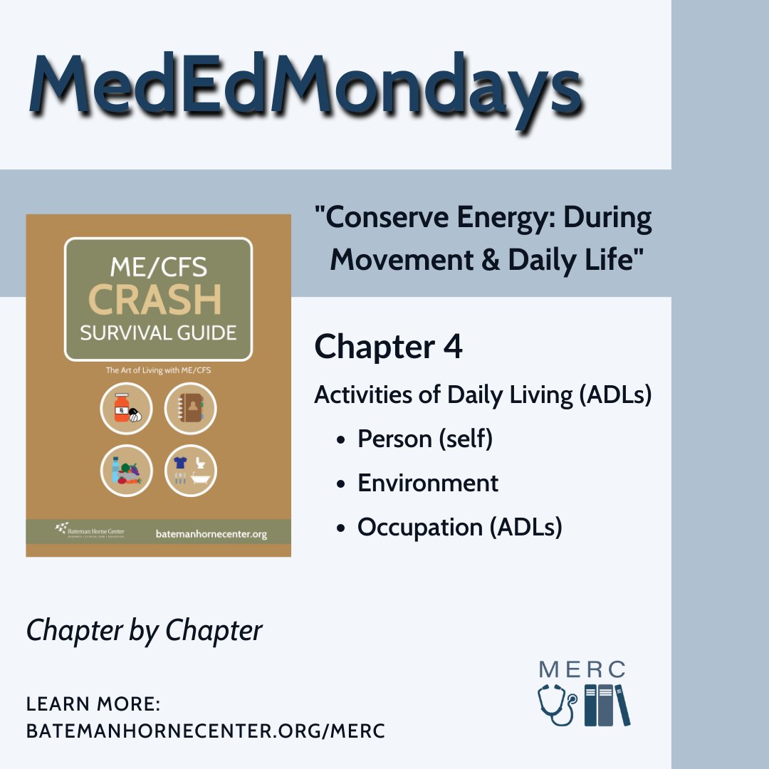 BatemanHorne's tweet image. #MedEdMonday. Chapt 4 of the “ME/CFS Crash Survival Guide” focuses on choices pw #MECFS or #LongOVID can make regarding the details of movement, environment, and activities of daily living to shorten the duration of the crash. 👉bit.ly/412Z4yB 

#PEM #MERC