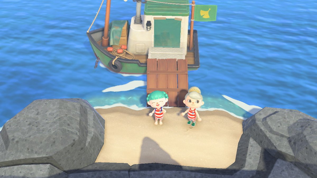 phoebecrossin's tweet photo. swimming with @ninebuntot  #AnimalCrossing #ACNH https://t.co/7n3bPtAnlF