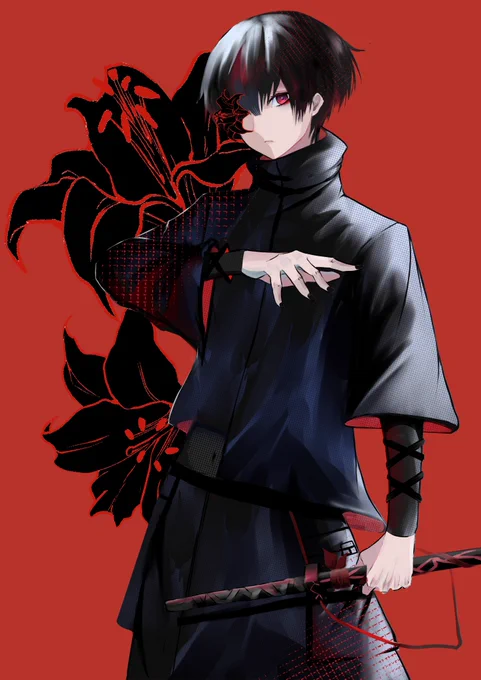 #イラストキャラデザ 黒百合 男 
