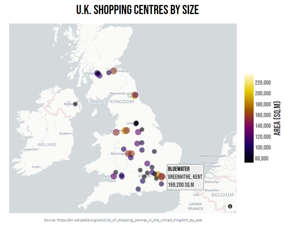catslovedata's tweet image. Interactively mapping shopping centres of the UK (from #Wikipedia with #BeautifulSoup) using @plotlygraphs #PlotlyExpress. Better than actually going to #Bluewater!

Code in the link: catslovedata.cc/mapping-uk-sho…

#python #mapping #gis #shopping
