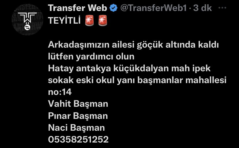 Hatay’da 6,4 deprem! Acil yayalım arkadaşlar lütfen!